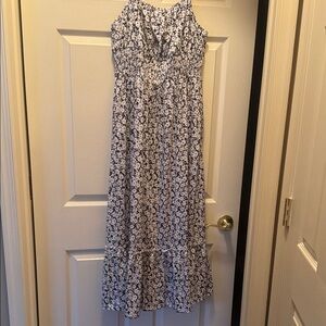 Grace Karin Navy and White Floral Maxi Dress